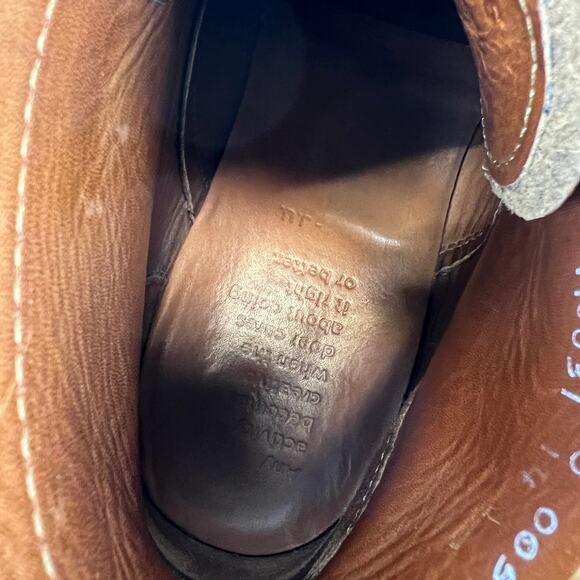 Helm Hollis Mens Boots Cap Toe Brown Leather Sz 9.5 D Mid Combat Hybrid $295 - Picture 11 of 16